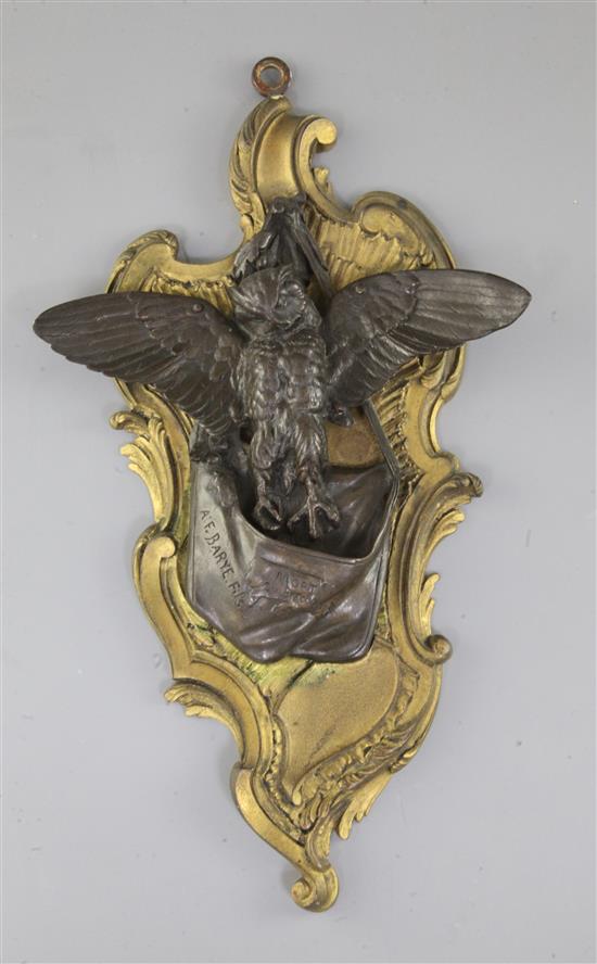 A.F. Barye Fils. An ormolu and bronze wall stoup height 12in.